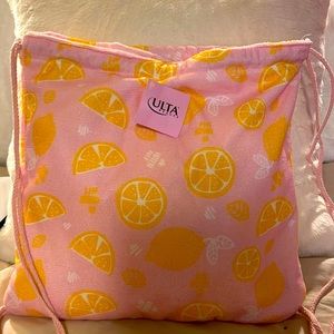 Ulta, pink lemon beach towel bag